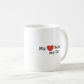 Mug "Mon coeur appartient à mon chat" Phrase (Devant droit)