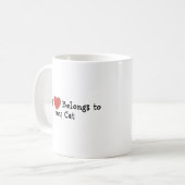 Mug "Mon coeur appartient à mon chat" Phrase (Devant gauche)