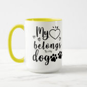 Mug Mon coeur appartient à mon chien (Gauche)