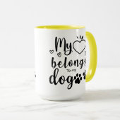 Mug Mon coeur appartient à mon chien (Devant droit)