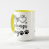 Mug Mon coeur appartient à mon chien (Devant gauche)
