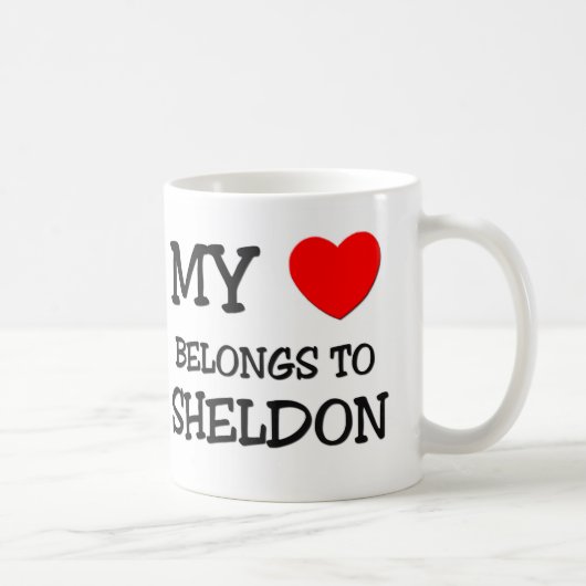 Mug Mon coeur appartient à Sheldon (Droite)