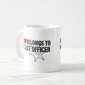 Mug Mon coeur appartient à un policier (Devant gauche)