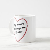 Mug Mon coeur appartient à Zadie (Devant gauche)