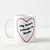 Mug Mon coeur appartient à Zadie (Gauche)