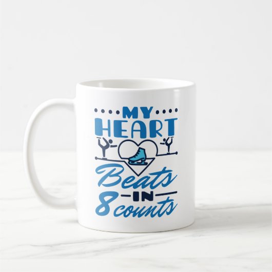 Mug Mon coeur bat en 8 compteurs Patinage artistique (Gauche)
