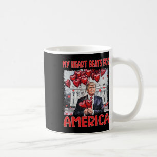 Mug Mon cœur bat pour l'Amérique Trump Saint-Valentin
