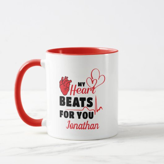 Mug Mon coeur bat pour vous personnalisée (Gauche)