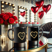 Mug Mon coeur doux éblouissant coeur or Valentine Noir