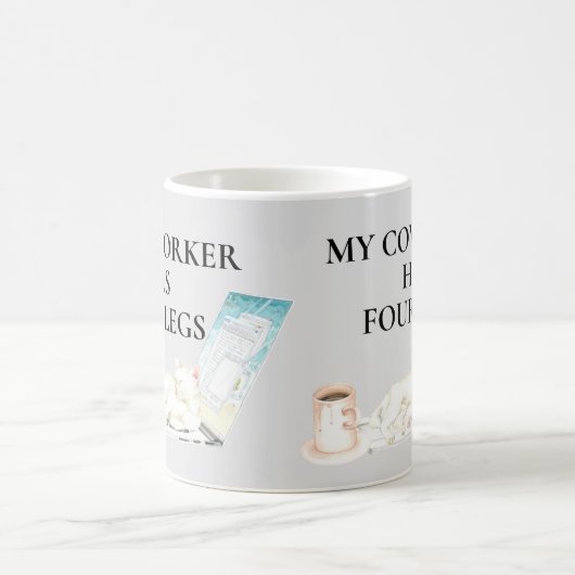 Mug Mon collègue a quatre pattes de travail de chat à  (Centre)