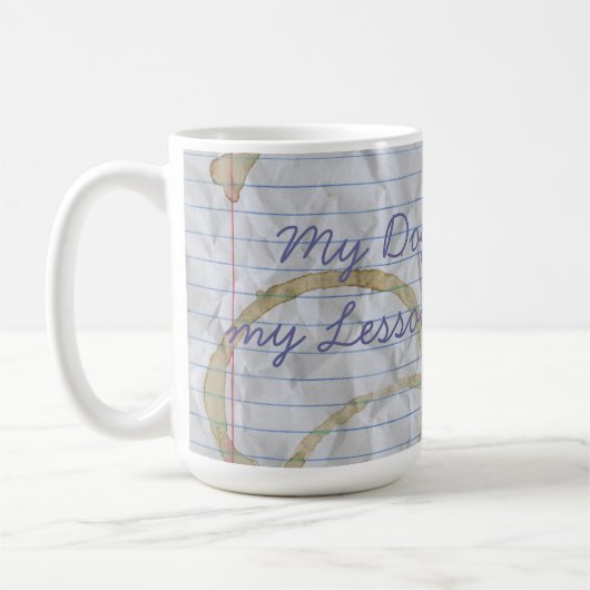 Mug Mon Collie lisse Met mon plan de leçon (Gauche)