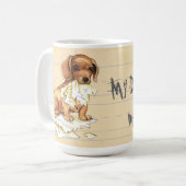 Mug Mon Dachshund a mangé mes devoirs (Devant gauche)
