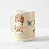 Mug Mon Dachshund allongé a mangé mes devoirs (Devant gauche)