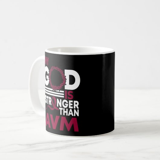 Mug Mon Dieu Est Plus Fort Que Le Ruban De Sensibilisa (Devant gauche)