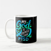 Mug Mon Dieu est plus fort que le Ruban Sarcelle de Se (Gauche)
