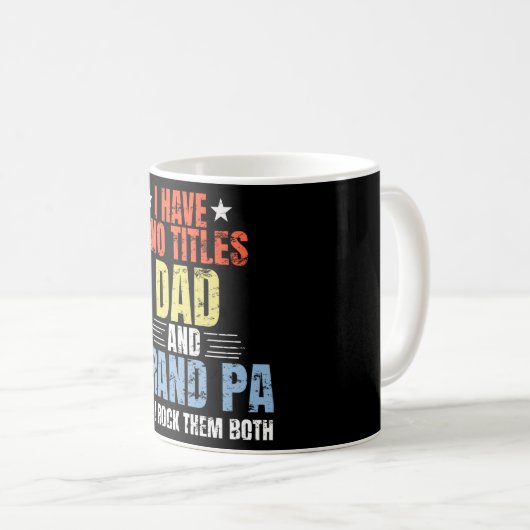 Mug Mon Dieu m'a donné deux titres Papa et grand-père (Devant droit)