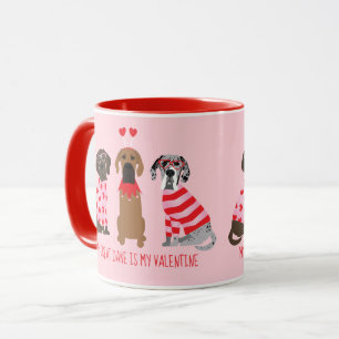 Mug Mon Dogue Allemand Est Mon Valentin