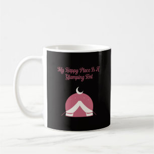 Mug Mon Endroit Heureux Est Un Design De Tente De Glam