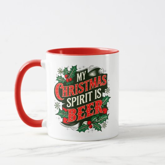 Mug Mon esprit de Noël est Bière-89379 (Gauche)
