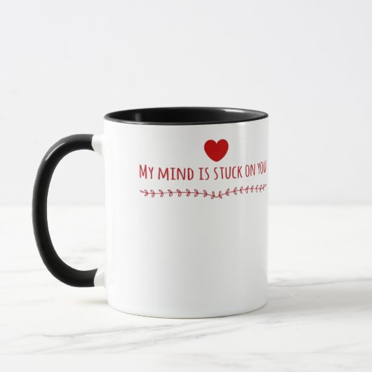 Mug Mon esprit est fixé sur vous Conception d'amour ré (Gauche)