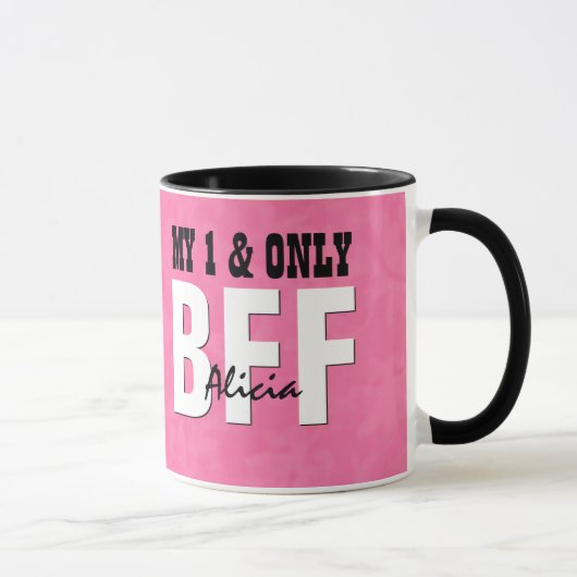 Mug Mon et seulement nom fait sur commande grunge rose (Droite)