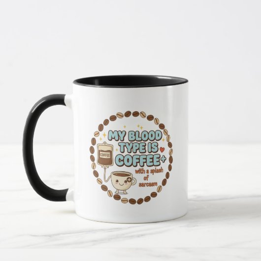 Mug Mon groupe sanguin est Café+ (Gauche)