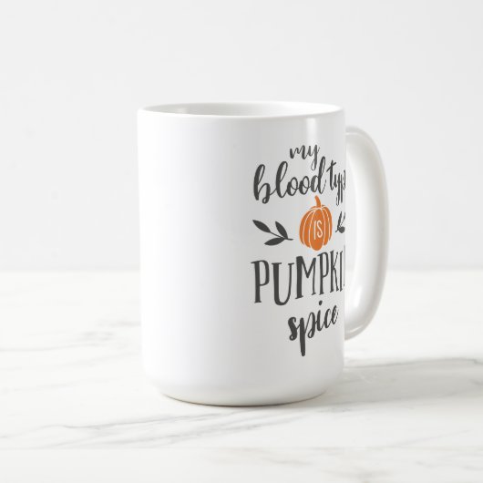 Mug Mon groupe sanguin est épice Citrouille (Devant droit)