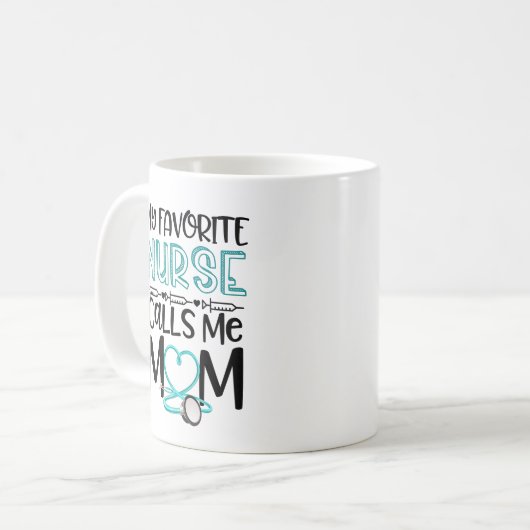 Mug Mon infirmière préférée m'appelle le cadeau RN de (Devant gauche)