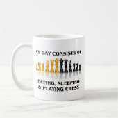 Mug Mon jour se compose manger, dormant jouant aux (Gauche)