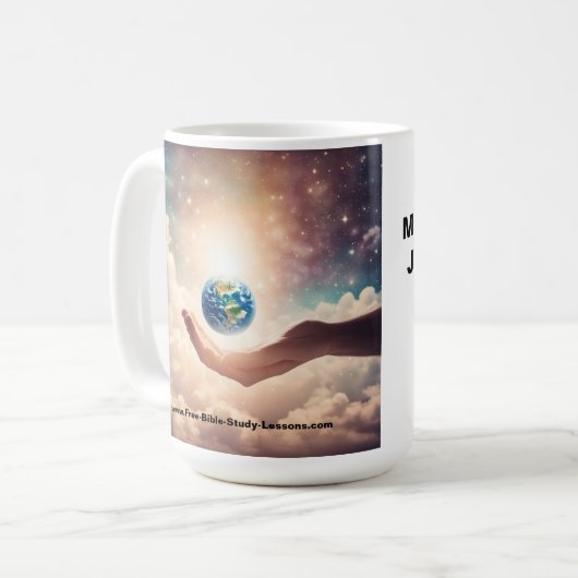 Mug Mon Monde Est Dans Les Mains De Jésus (Devant gauche)