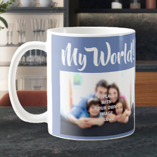 Mug "Mon Monde" - Votre photo de famille sur un