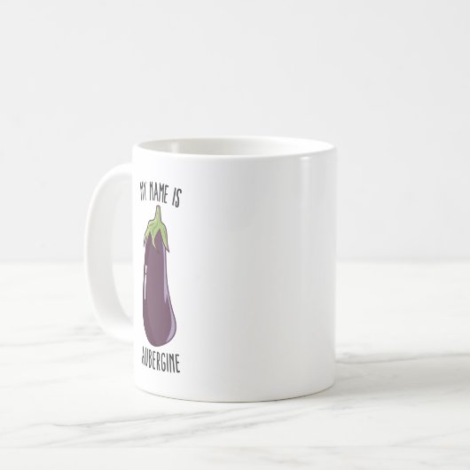 Mug Mon Nom Est Eggplant - Funny Eggplant (Devant gauche)