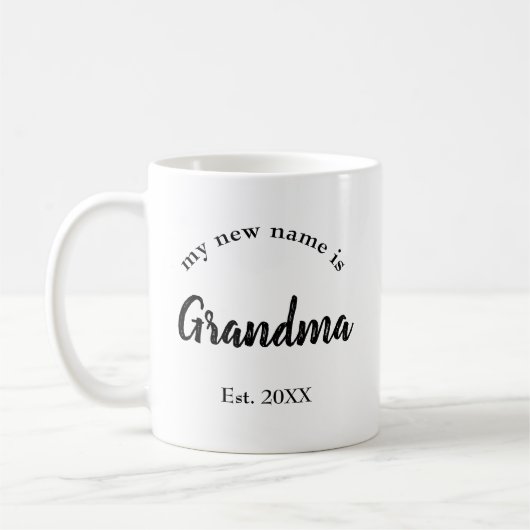 Mug Mon nouveau nom est Grand-mère New Grand-mère Coff (Gauche)