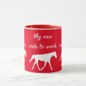 Mug Mon nouveau voyage au travail en cheval drôle (Centre)