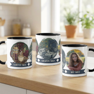 Mug Mon Papa Café et Joueur Photo de la Fête des Pèr