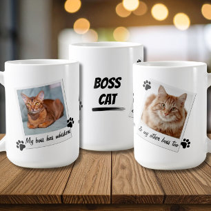 Mug Mon patron a des moustaches Typographie de photo d