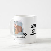 Mug Mon patron a des moustaches Typographie du nom de (Devant gauche)