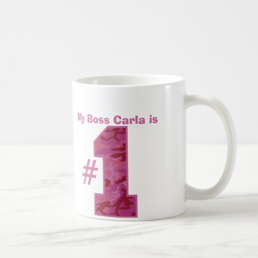 Mug Mon PATRON est numéro un Camo rose foncé nommé (Droite)