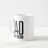Mug Mon père est mon héros - Fête des pères Typographi (Devant gauche)