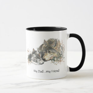 Mug Mon père...mon amiAquarelle Wolf Art