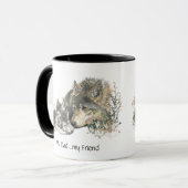 Mug Mon père...mon amiAquarelle Wolf Art (Devant gauche)