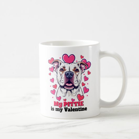 Mug Mon Pitbull est mon chien de la Saint-Valentin Mig (Droite)