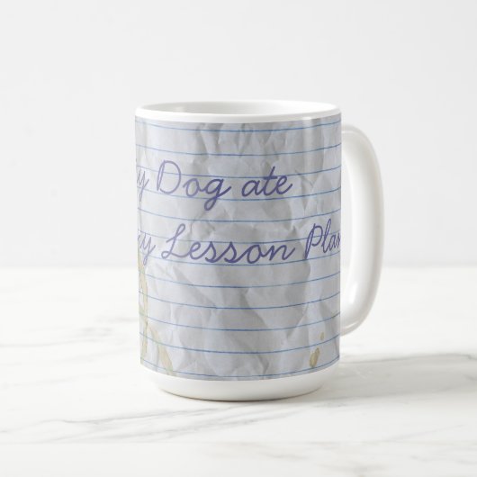 Mug Mon plan de leçon de Shar-Pei a mangé mon plan (Devant droit)