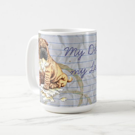 Mug Mon plan de leçon de Shar-Pei a mangé mon plan (Devant gauche)