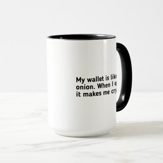 Mug Mon portefeuille est comme un oignon/drôle (Devant droit)