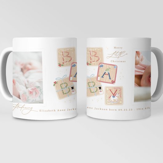 Mug Mon premier Joyeux Noël Deux photos Naissance de b