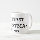 Mug Mon premier Noël ajoutez nom hommes texte sim (Devant droit)