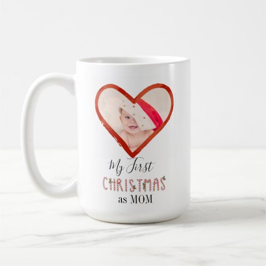 Mug Mon premier Noël en tant que maman Amour Coeur Béb (Gauche)