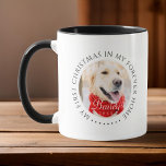 Mug Mon premier Noël pour toujours Accueil Moderne Pho<br><div class="desc">Ce design simple et classique est composé de typographie serif et d'ajouter une photo personnalisée. "Mon premier Noël dans ma maison à jamais" encercle la photo personnalisée.</div>