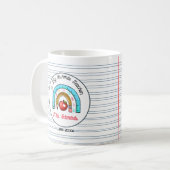 Mug Mon professeur favori Rainbow Carnet Nom du papier (Devant gauche)